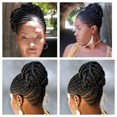 They are created with square-shaped divisions, which gives them their boxy appearance. . Simple braided updos for black hair